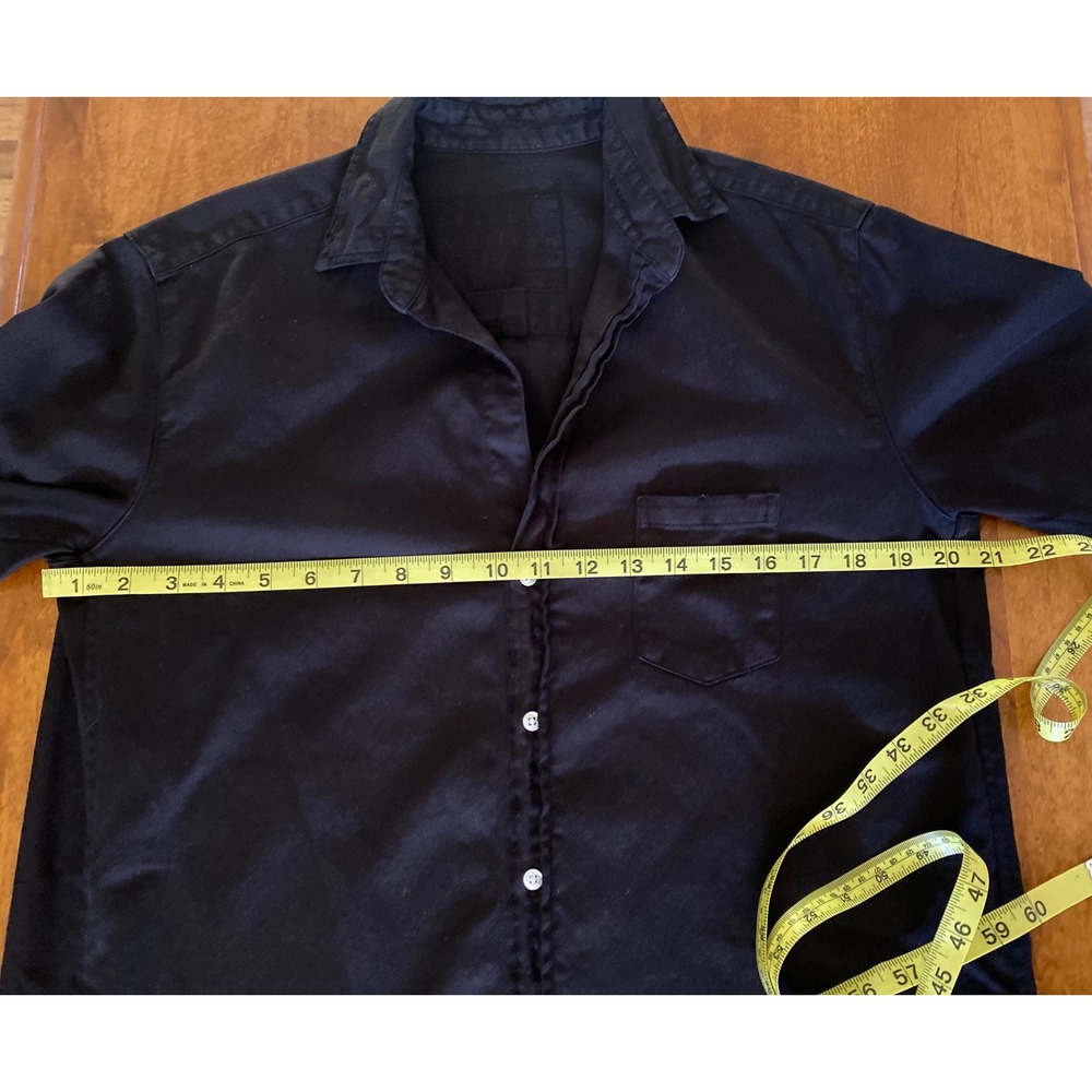 Frank & Eileen MARY Classic Shirtdress Black Famous Denim Button Distressed M - Picture 8 of 10